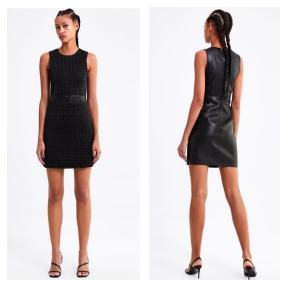 Zara Dresses & Skirts - Zara Faux Leather Textured Sheath Dress